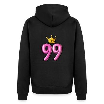 Couronne à 99 chiffres - Veste à capuche bio Premium Unisexe - noir - Dos - Nico (187cm)