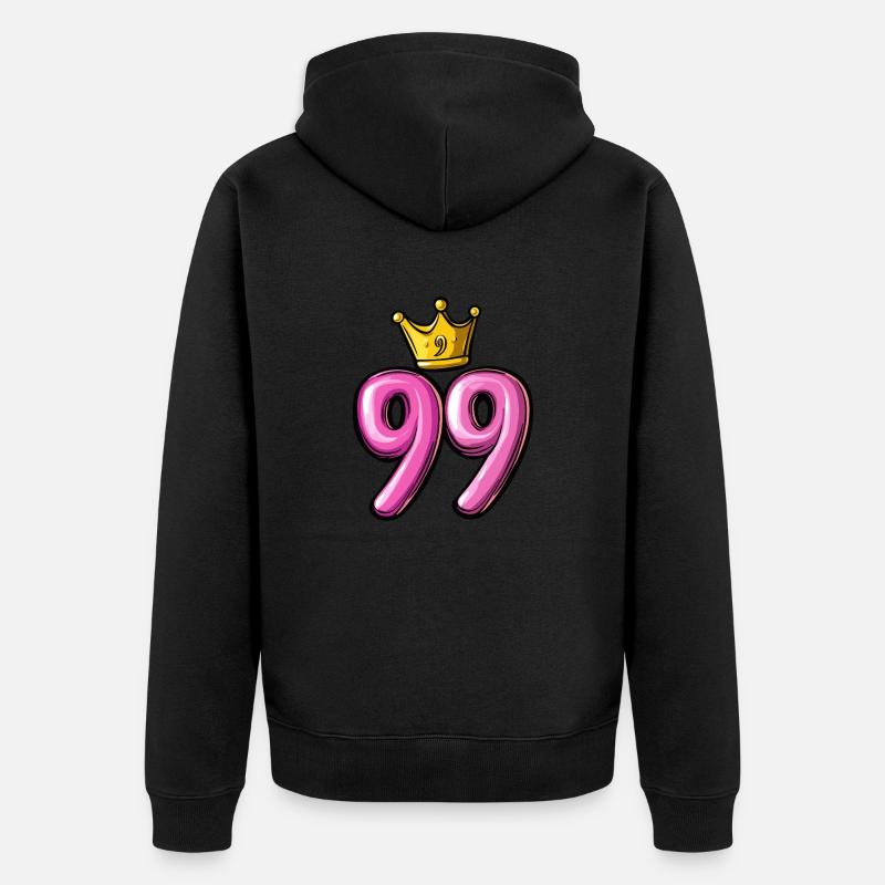 Couronne à 99 chiffres - Veste à capuche bio Premium Unisexe - noir