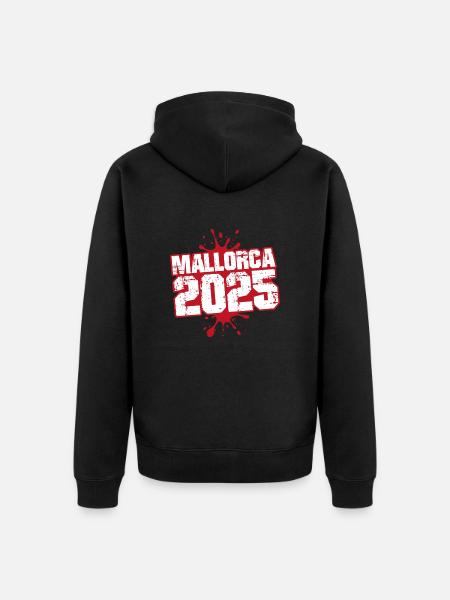 Mallorca 2025 Klecks - Unisex Premium Bio Zip Hoodie - Schwarz