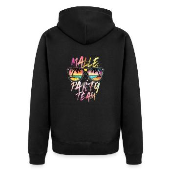 Malle Party Team - Unisex Premium Bio Zip Hoodie - Schwarz - Hinten - Nico (187cm)