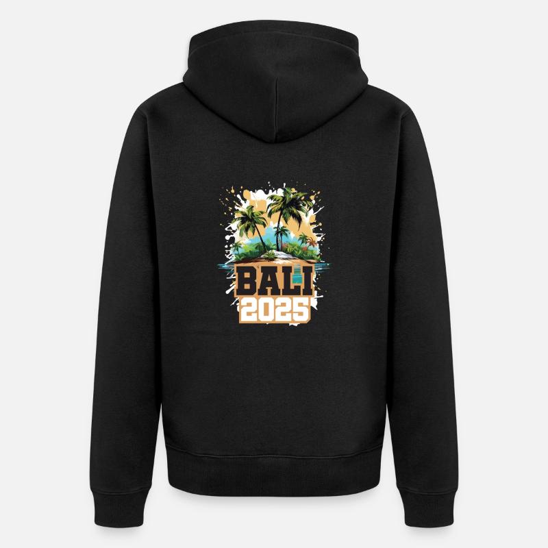 Palmiers de Bali 2025 - Veste à capuche bio Premium Unisexe - noir