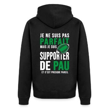 supporter rugby stade Pau club humour rugby palois - Veste à capuche bio Premium Unisexe - noir - Dos - Nico (187cm)