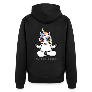 RESTEZ COOL 3 - Veste à capuche bio Premium Unisexe - noir - Dos - Nico (187cm)