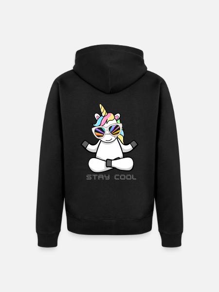 STAY COOL 3 - Unisex Premium Organic Zip Hoodie - black