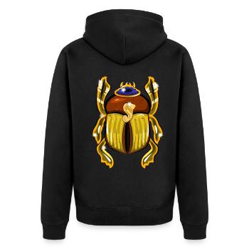 Beetle Jewelry - Unisex Premium Organic Zip Hoodie - black - Back - Nico (187cm)