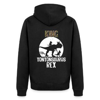 Tontonsaurus Humour Tonton Idée Cadeau Homme - Veste à capuche bio Premium Unisexe - noir - Dos - Nico (187cm)