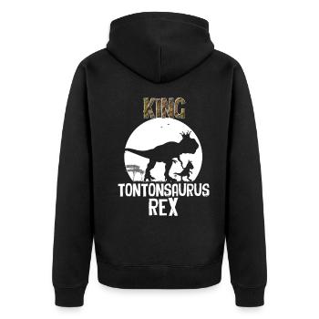 Tonton King tontonsaurus Rex Cadeau Oncle - Veste à capuche bio Premium Unisexe - noir - Dos - Nico (187cm)