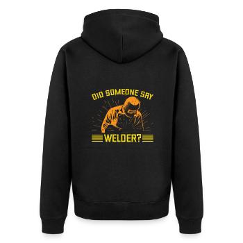 Quelqu’un a-t-il dit soudeur? Idée cadeau soudeurs - Veste à capuche bio Premium Unisexe - noir - Dos - Nico (187cm)