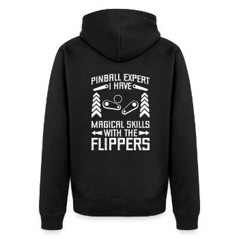 Pinball Machine Pinball Expert Have Magical Skills - Unisex Premium Bio Zip Hoodie - Schwarz - Hinten - Nico (187cm)
