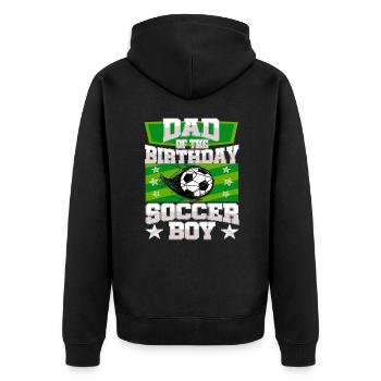 Dad Of the Birthday Boy Soccer Family Party - Unisex Premium Bio Zip Hoodie - Schwarz - Hinten - Nico (187cm)
