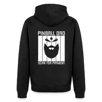 Pinball Dad Scan For Payment Pinball GIft Idea - Unisex Premium Organic Zip Hoodie - black - Back - Nico (187cm)