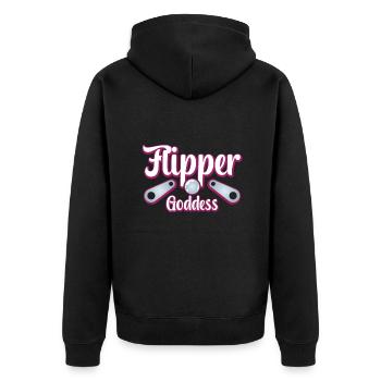 Flipper Goddess Pinball Machines GIft Ideas - Unisex Premium Bio Zip Hoodie - Schwarz - Hinten - Nico (187cm)