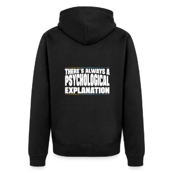 Psychological Explanation Professional Forensic - Unisex Premium Organic Zip Hoodie - black - Back - Nico (187cm)
