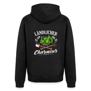 Nachwuchs Landwirt Ländlicher Charmeur Bauern - Unisex Premium Bio Zip Hoodie - Schwarz - Hinten - Nico (187cm)