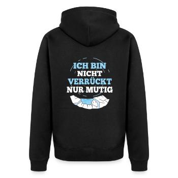 Eisbaden Nicht Verrückt Nur Mutig Lustiges - Unisex Premium Bio Zip Hoodie - Schwarz - Hinten - Nico (187cm)
