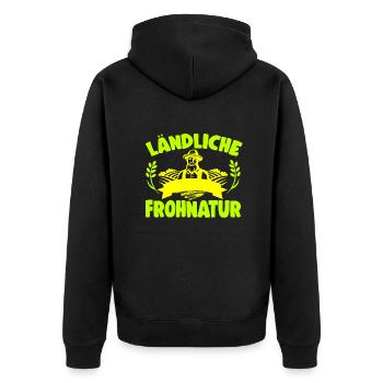 Nachwuchs Landwirt Heugabel Held Bauern - Unisex Premium Bio Zip Hoodie - Schwarz - Hinten - Nico (187cm)