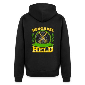 Nachwuchs Landwirt Heugabel Held Bauern - Unisex Premium Bio Zip Hoodie - Schwarz - Hinten - Nico (187cm)