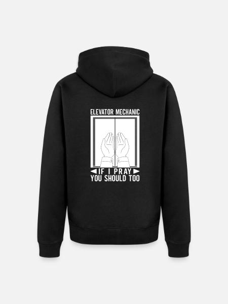 Aufzugstechniker Lustiger Spruch Geschenkidee - Unisex Premium Bio Zip Hoodie - Schwarz