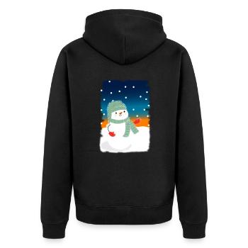 Snowman With Christmas Hat Snowman Lover Gift - Unisex Premium Bio Zip Hoodie - Schwarz - Hinten - Nico (187cm)