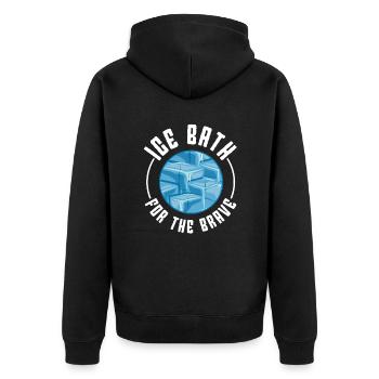 Bain de glace à l’eau glacée pour l’idée cadeau courageuse - Veste à capuche bio Premium Unisexe - noir - Dos - Nico (187cm)