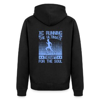 Funny XC Running Gift XC Runner Edition - Unisex Premium Organic Zip Hoodie - black - Back - Nico (187cm)