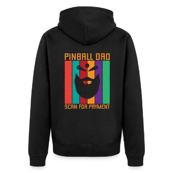 Pinball Dad Scan For Payment Retro Pinball Gift - Unisex Premium Organic Zip Hoodie - black - Back - Nico (187cm)