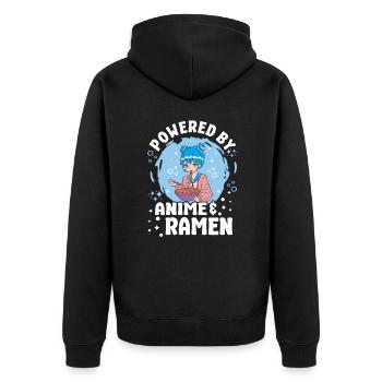 Cute Japanese Manga Women Girls Gift Otaku Kawaii - Unisex Premium Bio Zip Hoodie - Schwarz - Hinten - Nico (187cm)