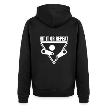 Frappez-le ou répétez l’idée de jeu de flipper - Veste à capuche bio Premium Unisexe - noir - Dos - Nico (187cm)