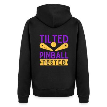 Tilted Pinball Tested Pinball Machine Arcade Game - Unisex Premium Bio Zip Hoodie - Schwarz - Hinten - Nico (187cm)