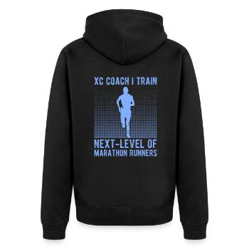 Funny XC Running Gift XC Runner Edition - Unisex Premium Organic Zip Hoodie - black - Back - Nico (187cm)