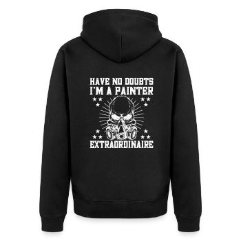 House Painter Hilarious Designs Unique Gifts - Unisex Premium Bio Zip Hoodie - Schwarz - Hinten - Nico (187cm)
