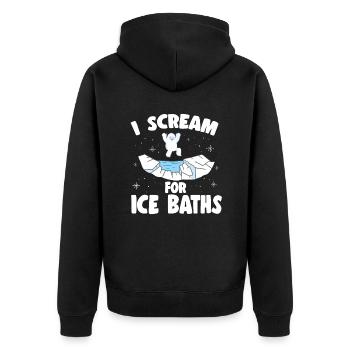 Eau glacée je crie pour les bains de glace idée cadeau - Veste à capuche bio Premium Unisexe - noir - Dos - Nico (187cm)