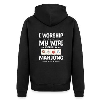 Cute Japanese Manga Men Girls Gift Otaku Kawaii - Unisex Premium Bio Zip Hoodie - Schwarz - Hinten - Nico (187cm)