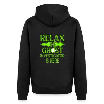 Paranormal Ghost Hunter est là - Relax Bro Design - Veste à capuche bio Premium Unisexe - noir - Dos - Nico (187cm)
