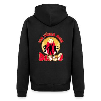 Ich Fühl Mich Disco Party Feiern Disco Tanzen Gehe - Unisex Premium Bio Zip Hoodie - Schwarz - Hinten - Nico (187cm)