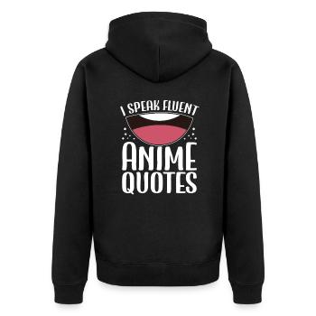 I Speak Fluent Anime Japanese Anime Manga Otaku - Unisex Premium Bio Zip Hoodie - Schwarz - Hinten - Nico (187cm)