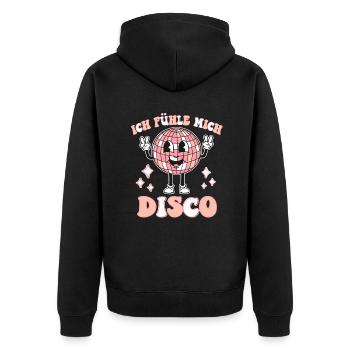 Ich Fühl Mich Disco Party Feiern Disco Tanzen Frau - Unisex Premium Bio Zip Hoodie - Schwarz - Hinten - Nico (187cm)