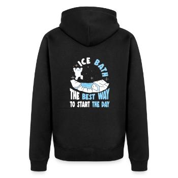 Ice Water The Best Way To Start The Day Gift idea - Unisex Premium Bio Zip Hoodie - Schwarz - Hinten - Nico (187cm)