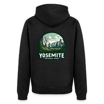 Parc national de Yosemite Montagne Paysage Nature - Veste à capuche bio Premium Unisexe - noir - Dos - Nico (187cm)