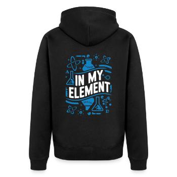 Chemiker Chemie Wissenschaft Atom Molecule - Unisex Premium Bio Zip Hoodie - Schwarz - Hinten - Nico (187cm)