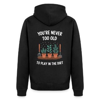 Gardener Garden Plants Gardening - Unisex Premium Organic Zip Hoodie - black - Back - Nico (187cm)
