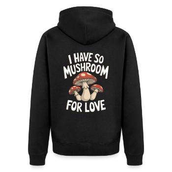 Mushroom Mushrooms Funghi Mushroom - Unisex Premium Organic Zip Hoodie - black - Back - Nico (187cm)