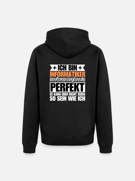 Perfekter Informatiker - Unisex Premium Bio Zip Hoodie - Schwarz