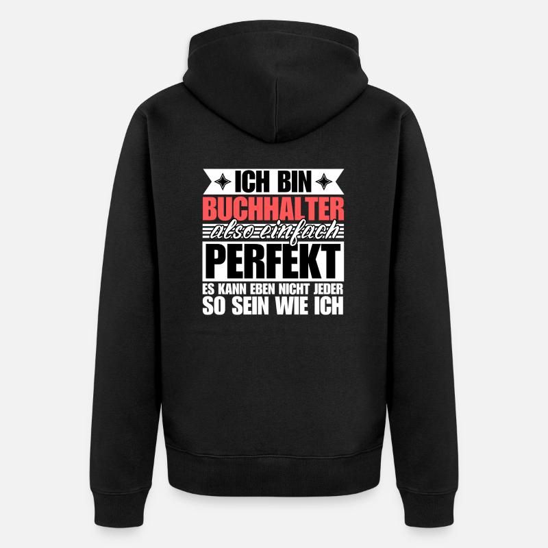 Perfekter Perfekter - Unisex Premium Bio Zip Hoodie - Schwarz