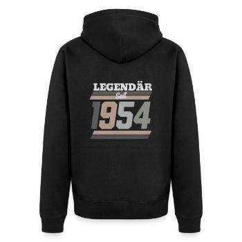 1954 - Unisex Premium Bio Zip Hoodie - Schwarz - Hinten - Nico (187cm)