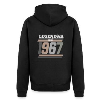 1967 - Unisex Premium Bio Zip Hoodie - Schwarz - Hinten - Nico (187cm)