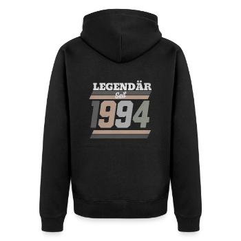 1994 - Unisex Premium Bio Zip Hoodie - Schwarz - Hinten - Nico (187cm)