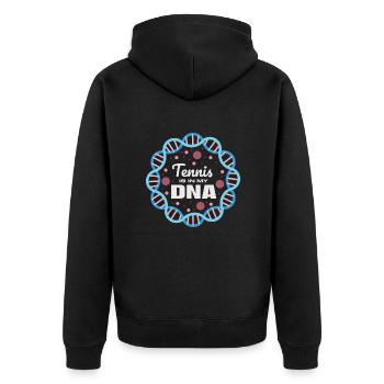 Tennis is in my DNA - Unisex Premium Organic Zip Hoodie - black - Back - Nico (187cm)