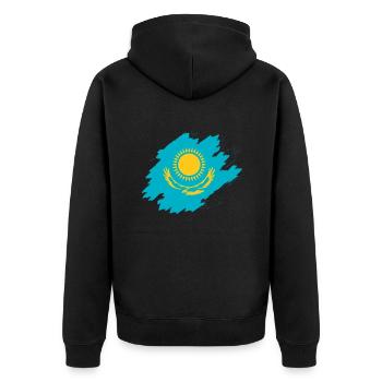 Drapeau du Kazakhstan - Veste à capuche bio Premium Unisexe - noir - Dos - Nico (187cm)