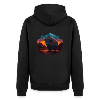 Yak Sunrise - Veste à capuche bio Premium Unisexe - noir - Dos - Nico (187cm)